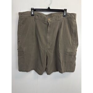 Caribbean Pleated‎ Front Cargo Shorts 100% Silk Striped Mens 40 Olive 9.5"